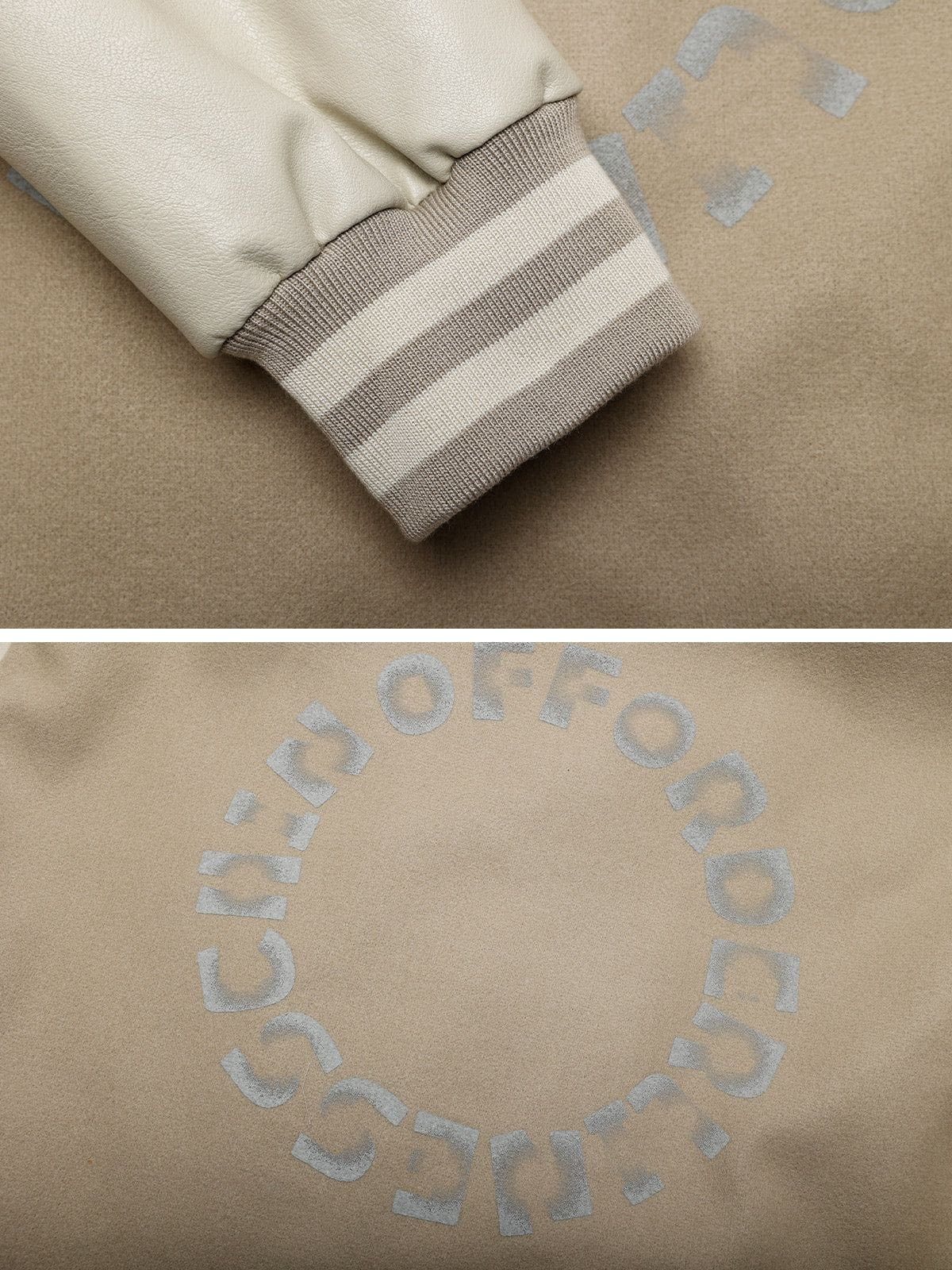 Fvshya Letters Print Varsity Jacket