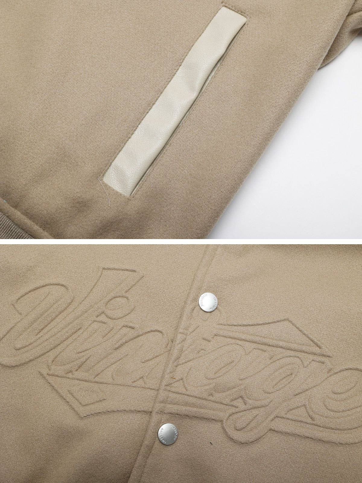 Fvshya Letters Print Varsity Jacket