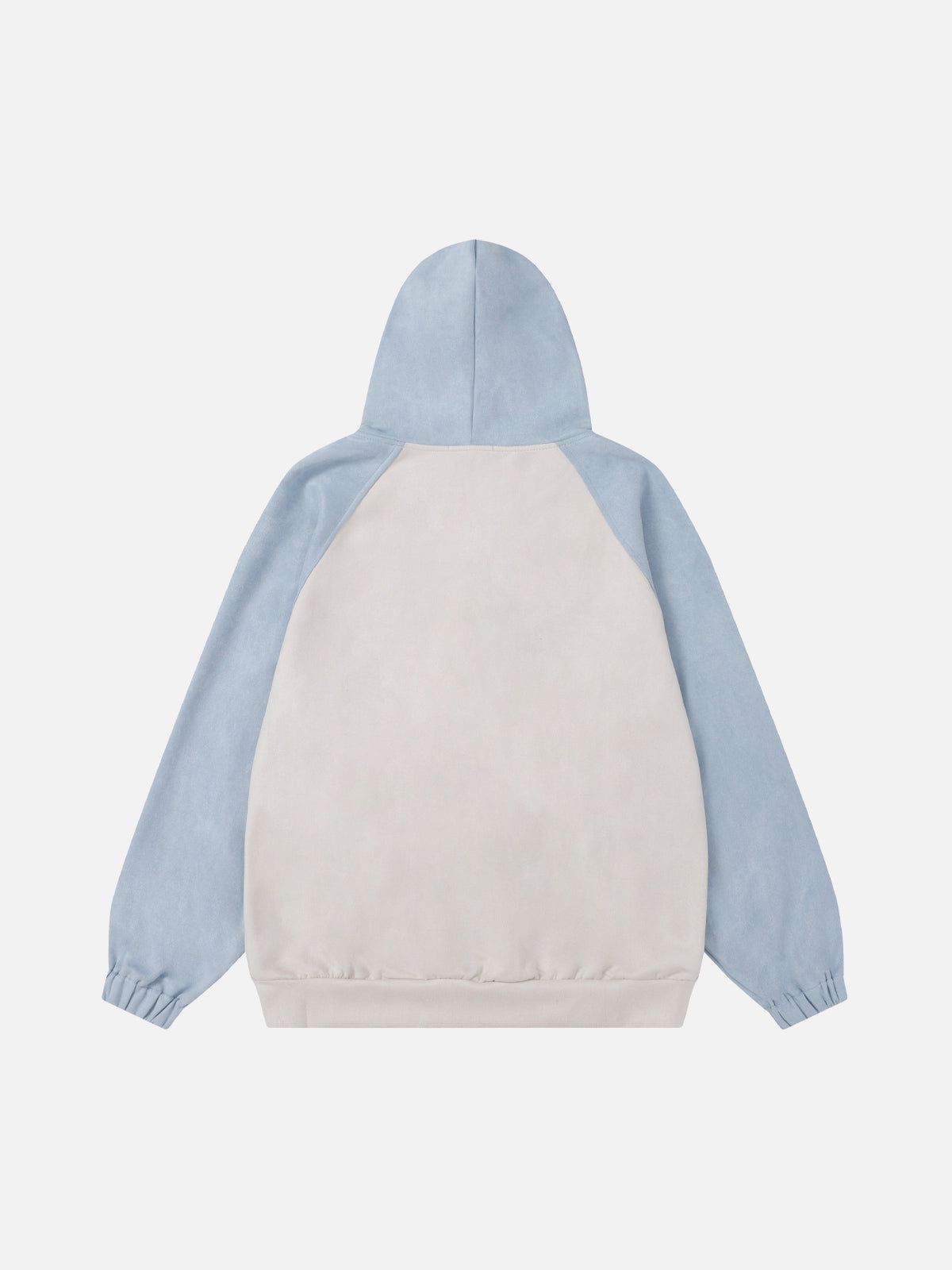 Fvshya Suede Star Patchwork Zip Up Hoodie