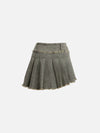 Fvshya Fringe Wrinkle Washed Denim Skirt