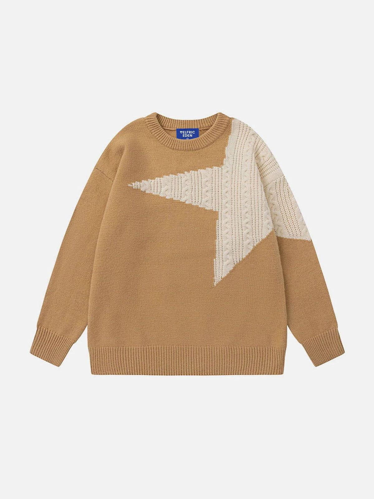 Fvshya Star Patchwork Sweater