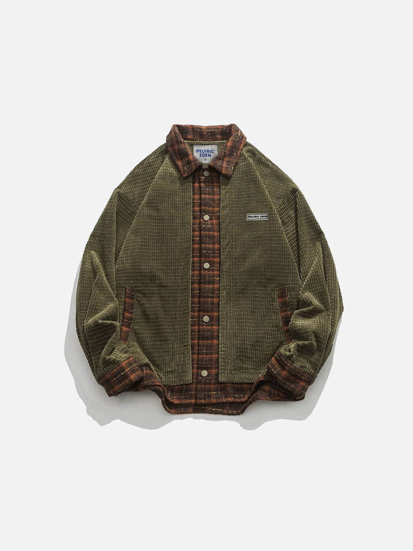 Fvshya Plaid Corduroy Jacket