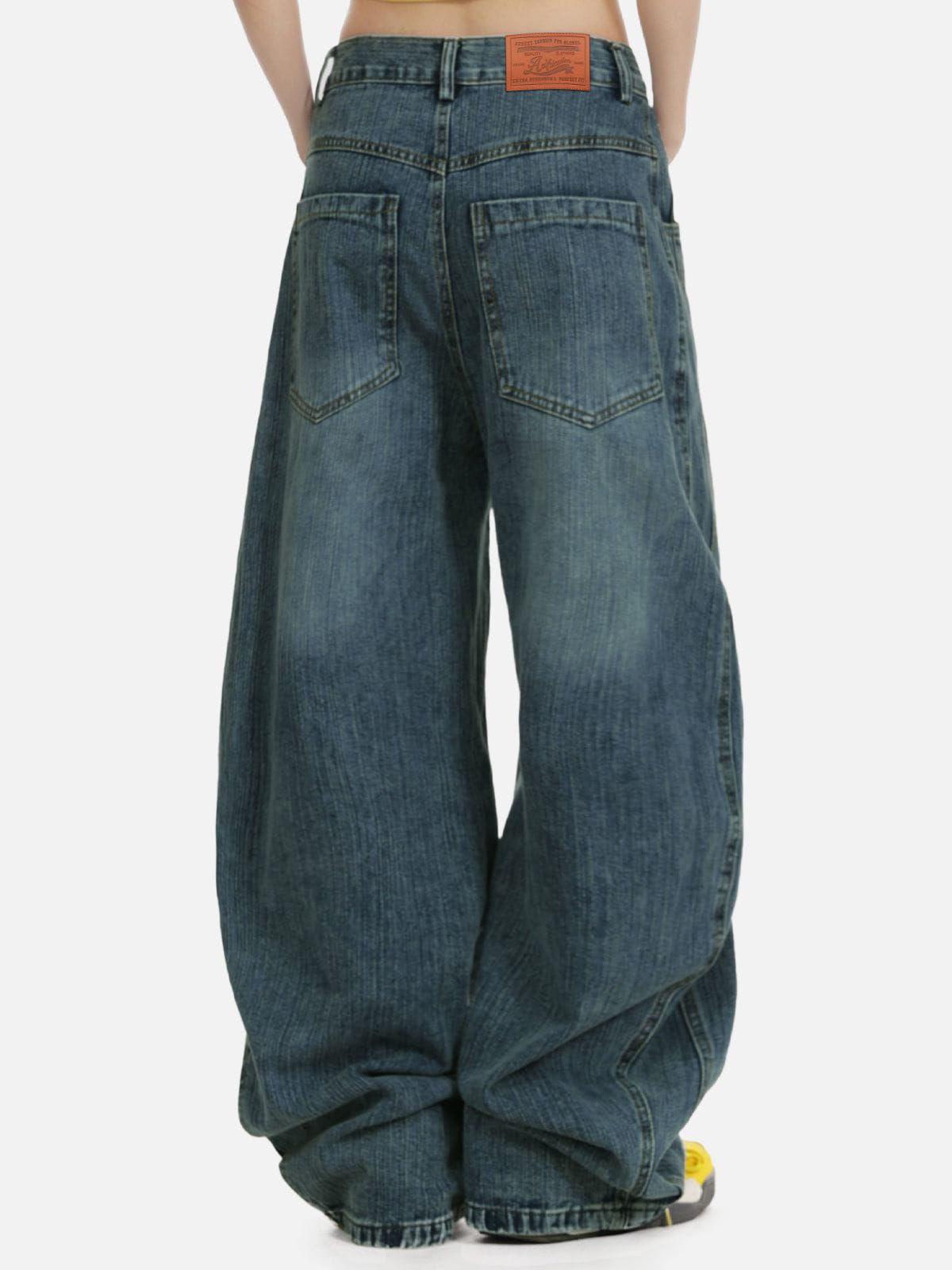 Fvshya Embroidery Baggy Barrel Jeans