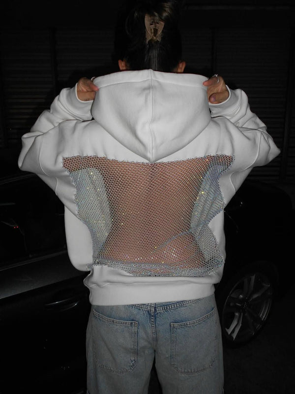 Fvshya Backstage Crystal Mesh Hoodie