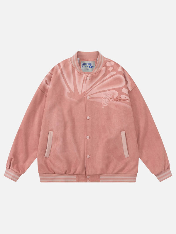 Fvshya Embroidery Butterfly Varsity Jacket