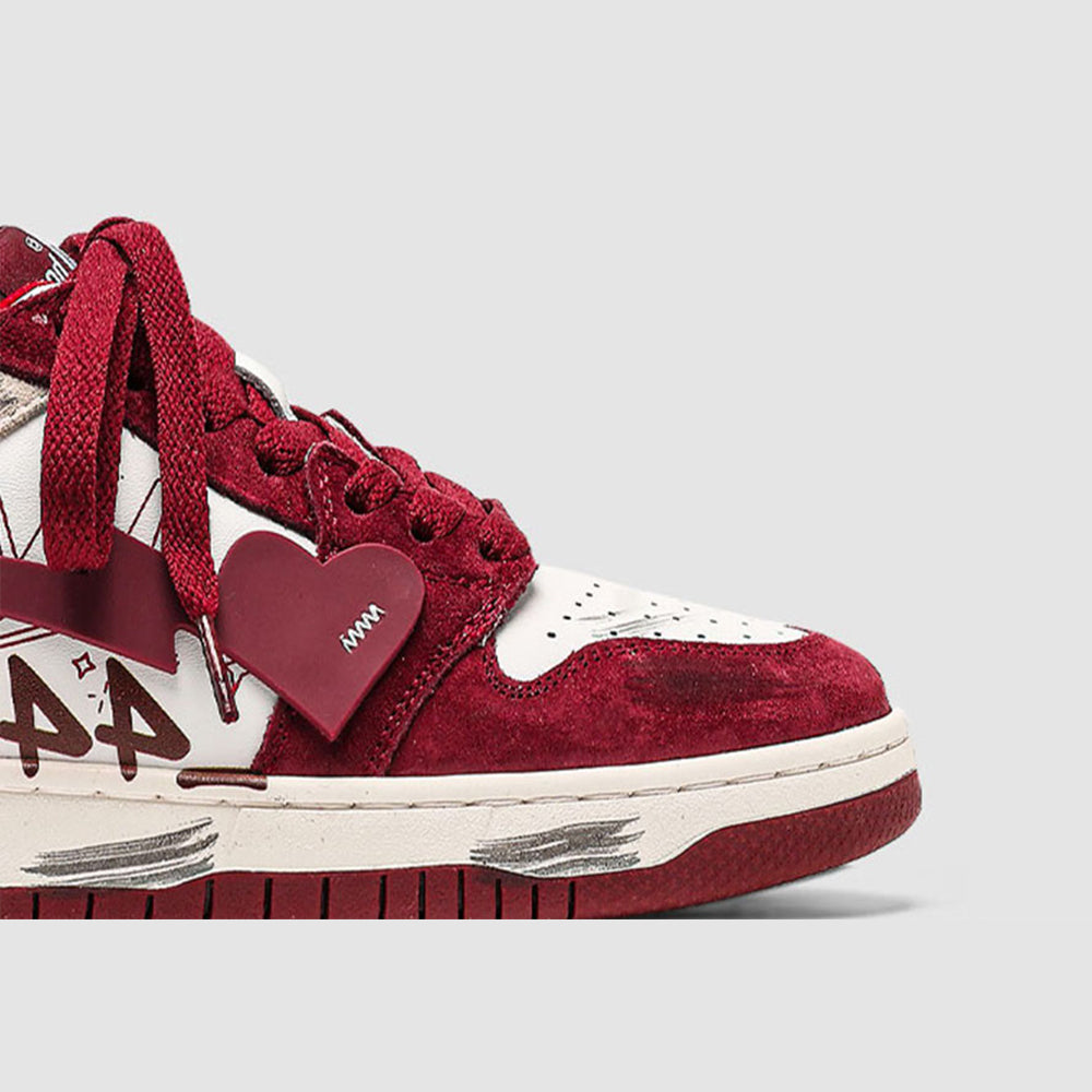 Fvshya H-Block Flower Canvas Skate Shoes