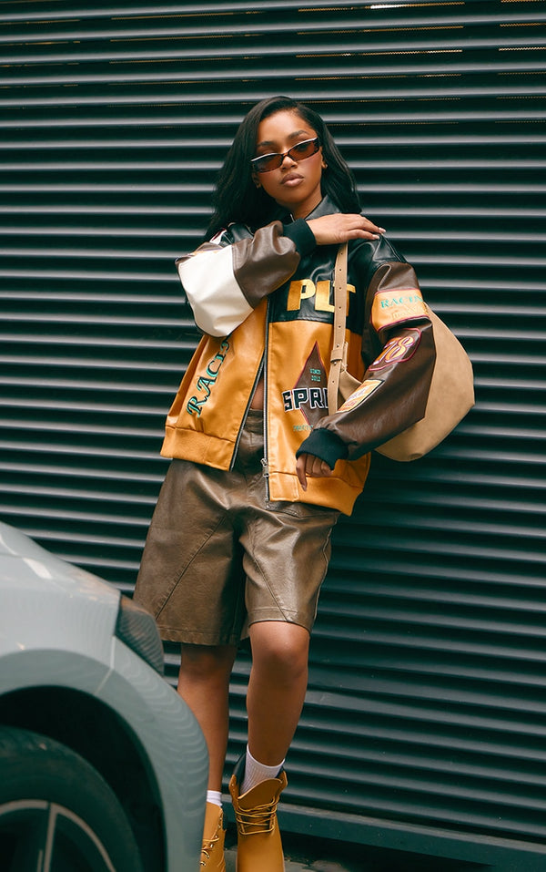 Fvshya "Street Star" Embroidered Leather Jacket