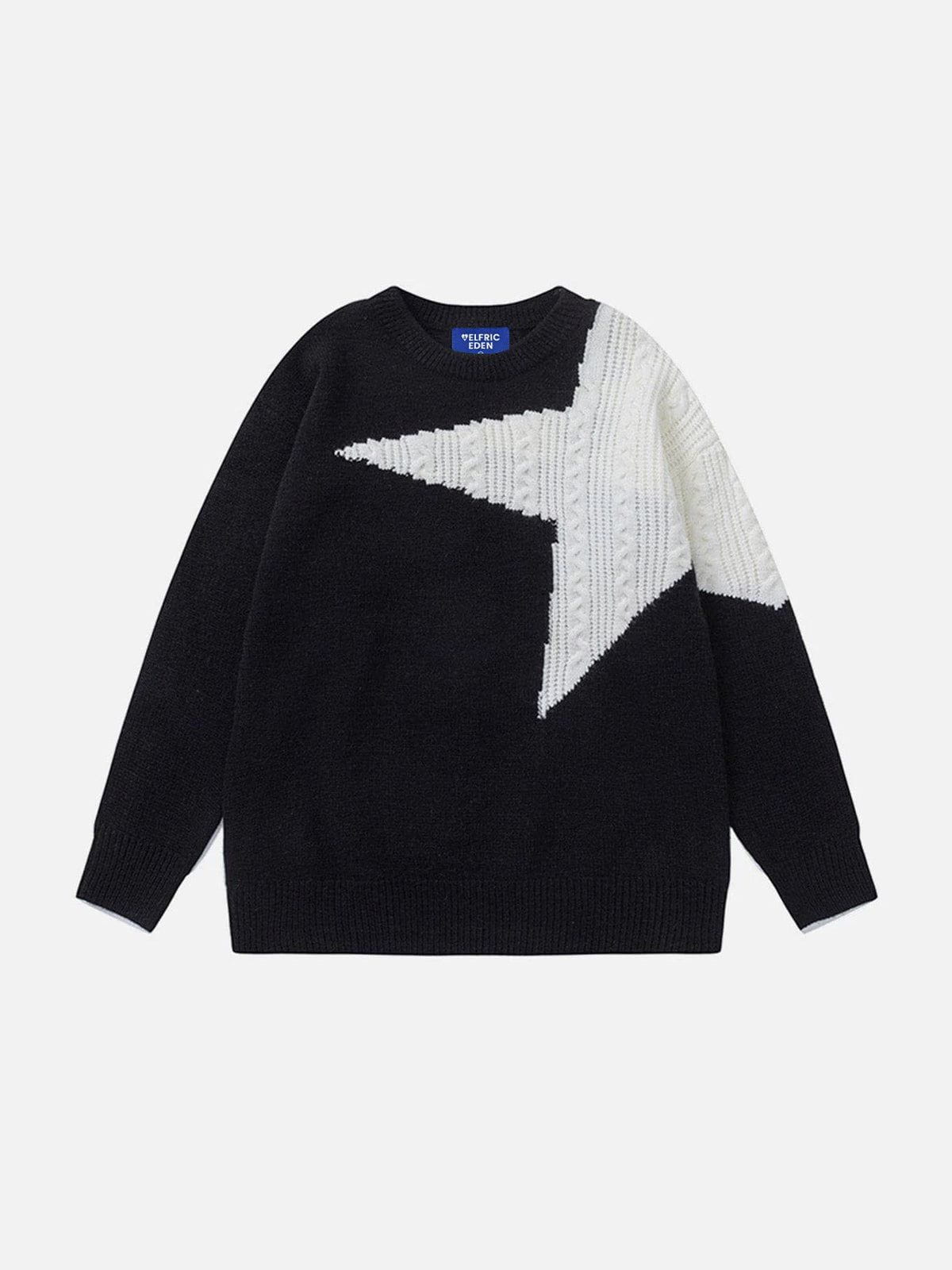 Fvshya Star Patchwork Sweater