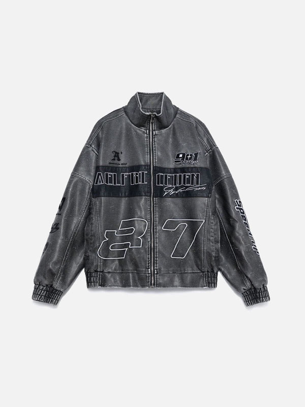 Fvshya Racing Faux Leather Jacket