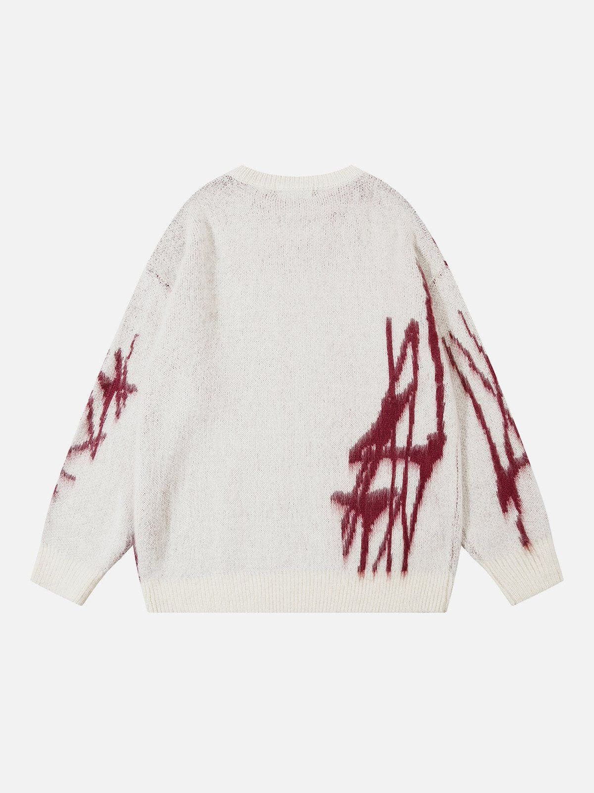 Fvshya Irregular Graffiti Sweater