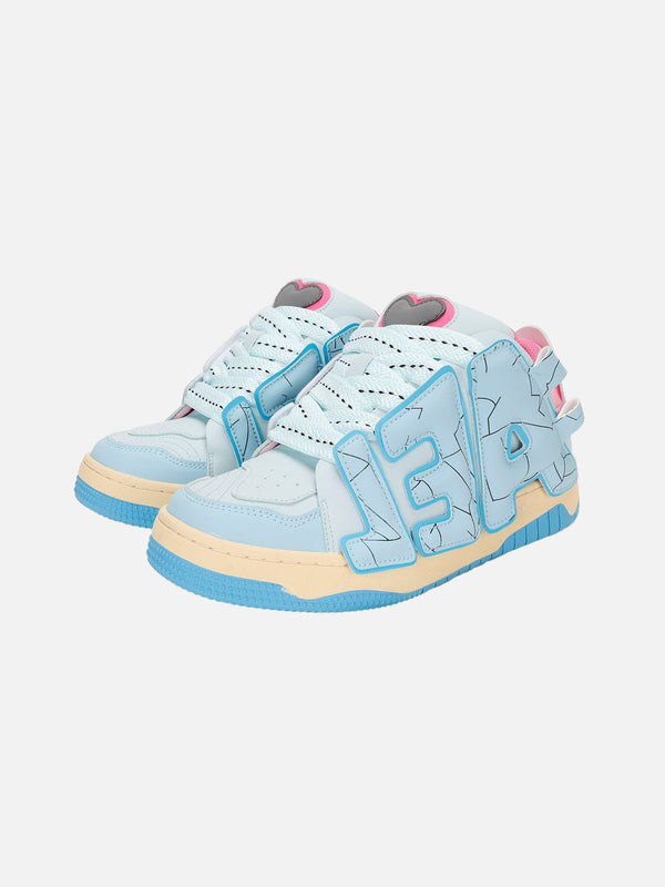 Fvshya StarryClimb Applique Embroidery Big Letter Skate Shoes