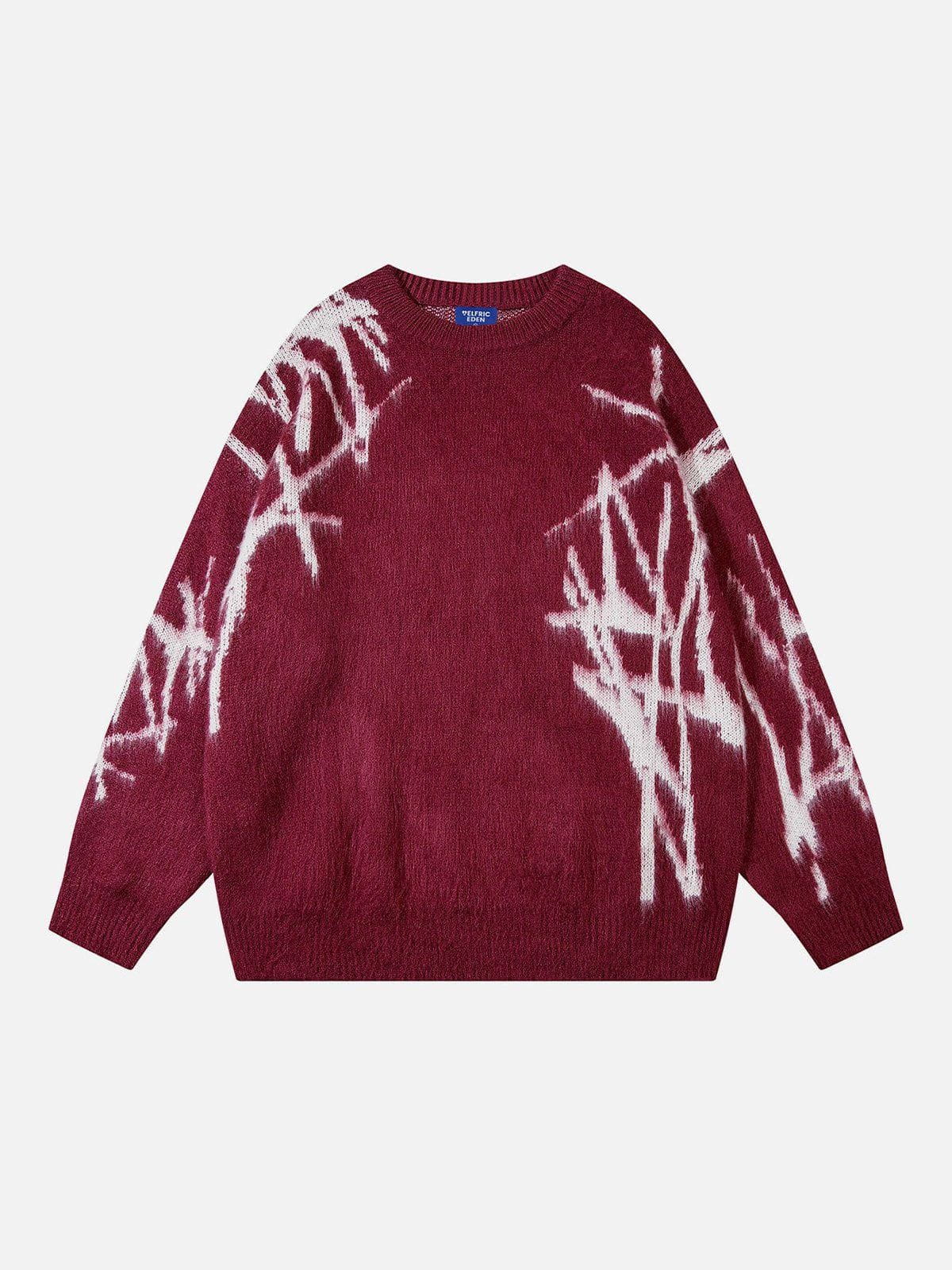 Fvshya Irregular Graffiti Sweater