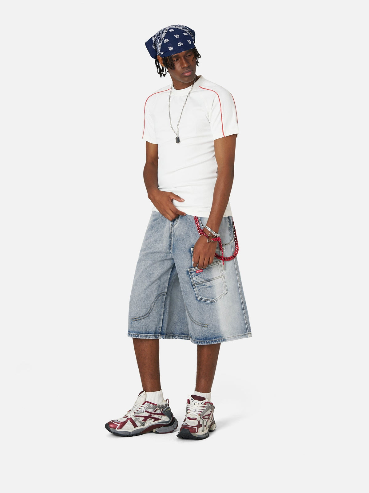 Fvshya Stacked Pocket Longline Jorts