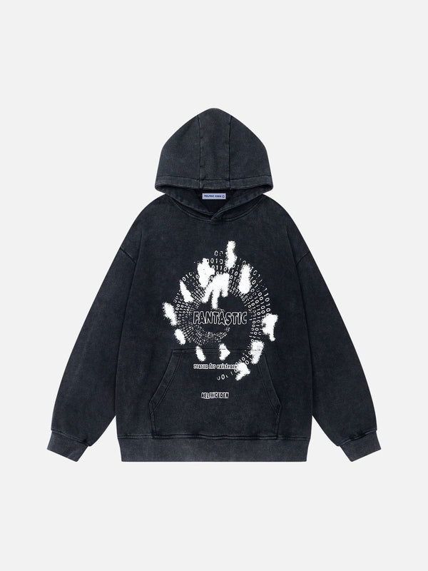 Fvshya Abstract Shadow Graphic Washed Hoodie