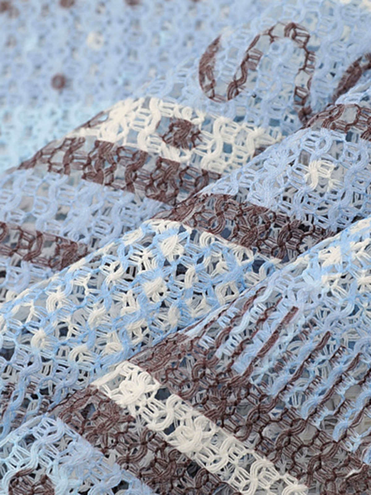 Fvshya Retro Gradient Striped Hollow POLO Shirt