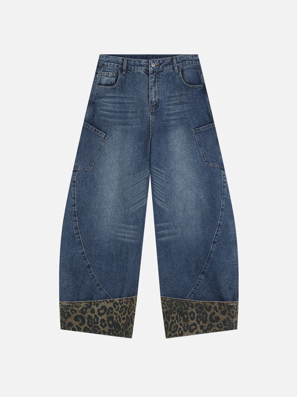 Fvshya Leopard Cuffed Super Baggy Barrel Jeans