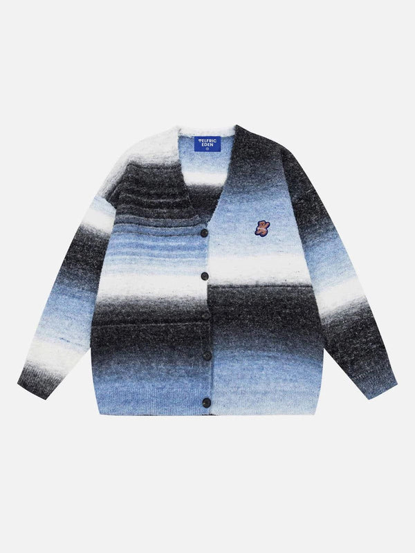 Fvshya Applique Embroidery Gradient Cardigan