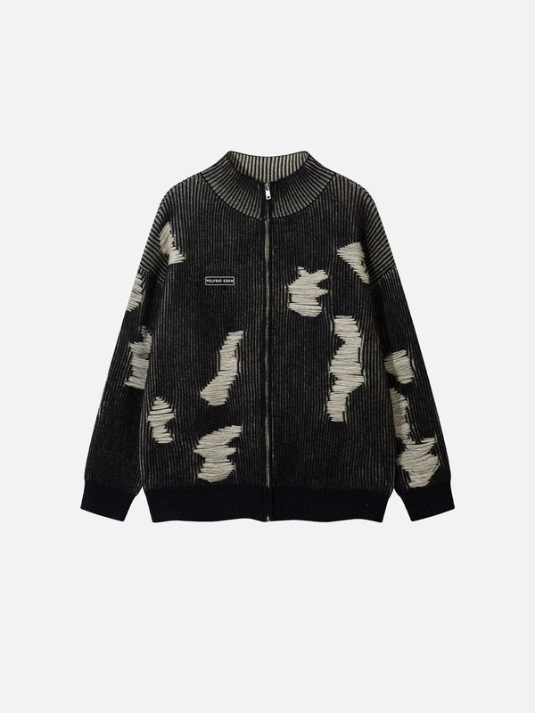 Fvshya Distressed Washed Reversible Cardigan