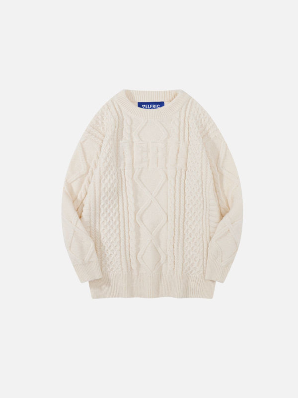 Fvshya Solid Cable Stitch Sweater