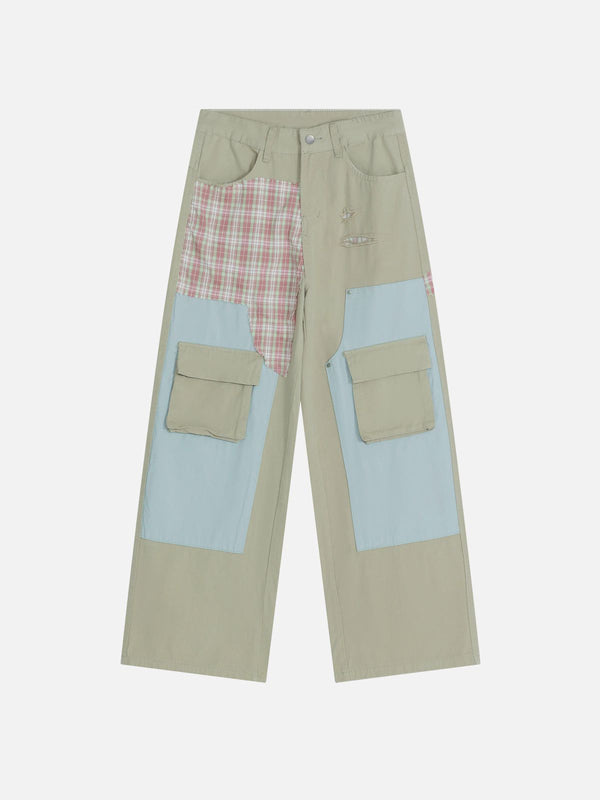 Fvshya Irregular Patchwork Cargo Pants