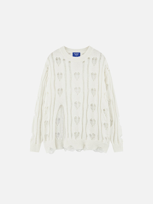 Fvshya Heart Open Knit Sweater