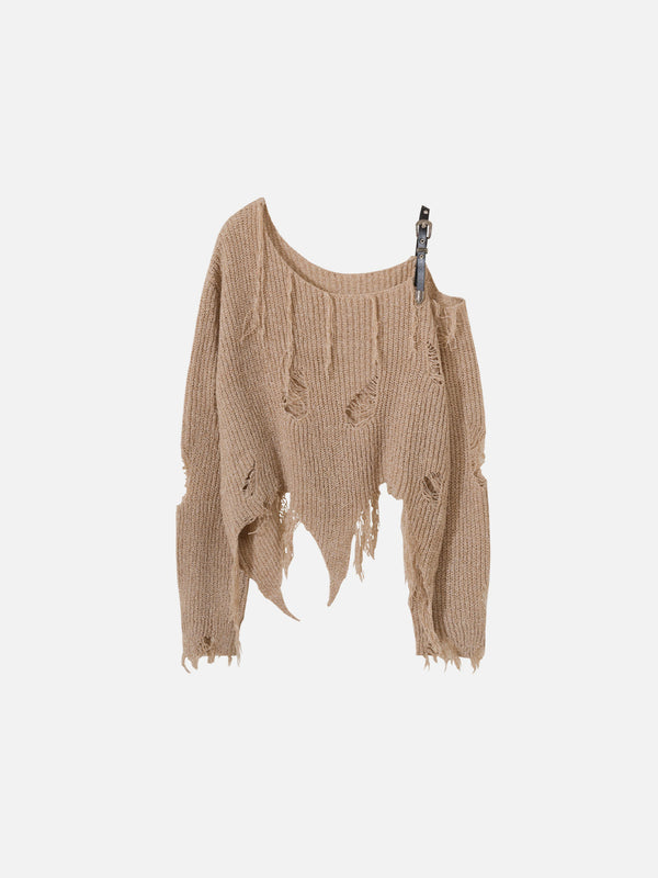 Fvshya Irregular Distressed Sweater