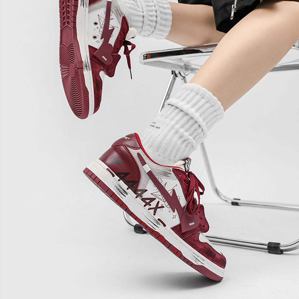 Fvshya H-Block Flower Canvas Skate Shoes