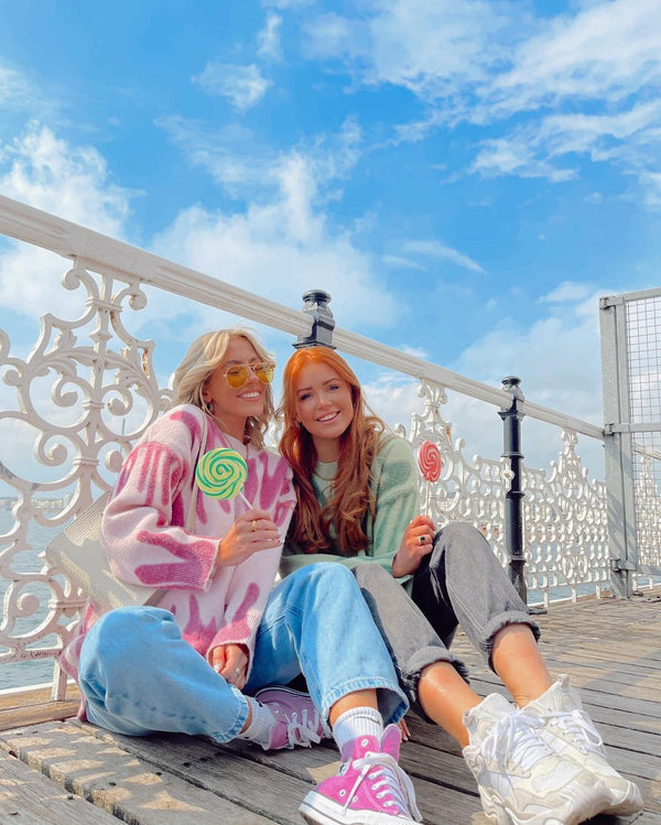 Fvshya Waves Line Knitting Sweater