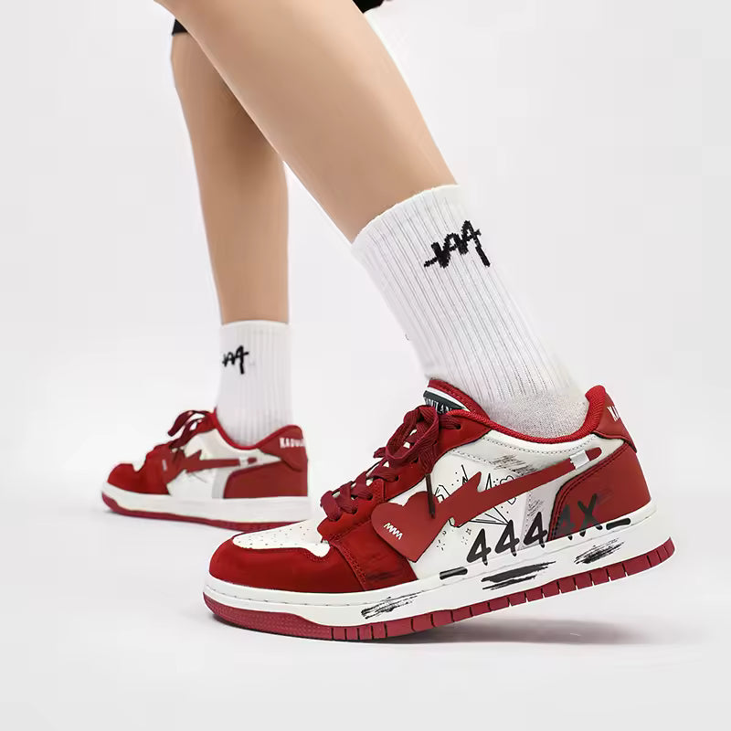 Fvshya H-Block Flower Canvas Skate Shoes