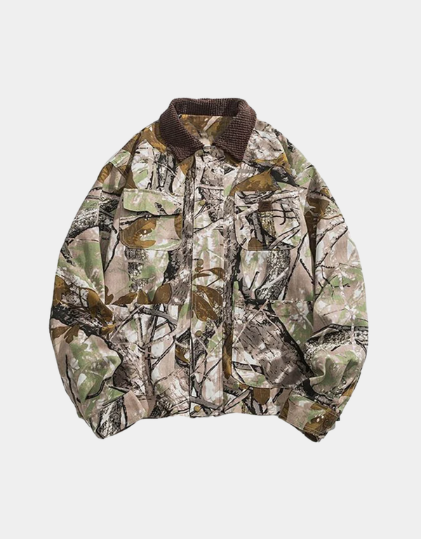 Fvshya Leafcode Retro Print Jacket