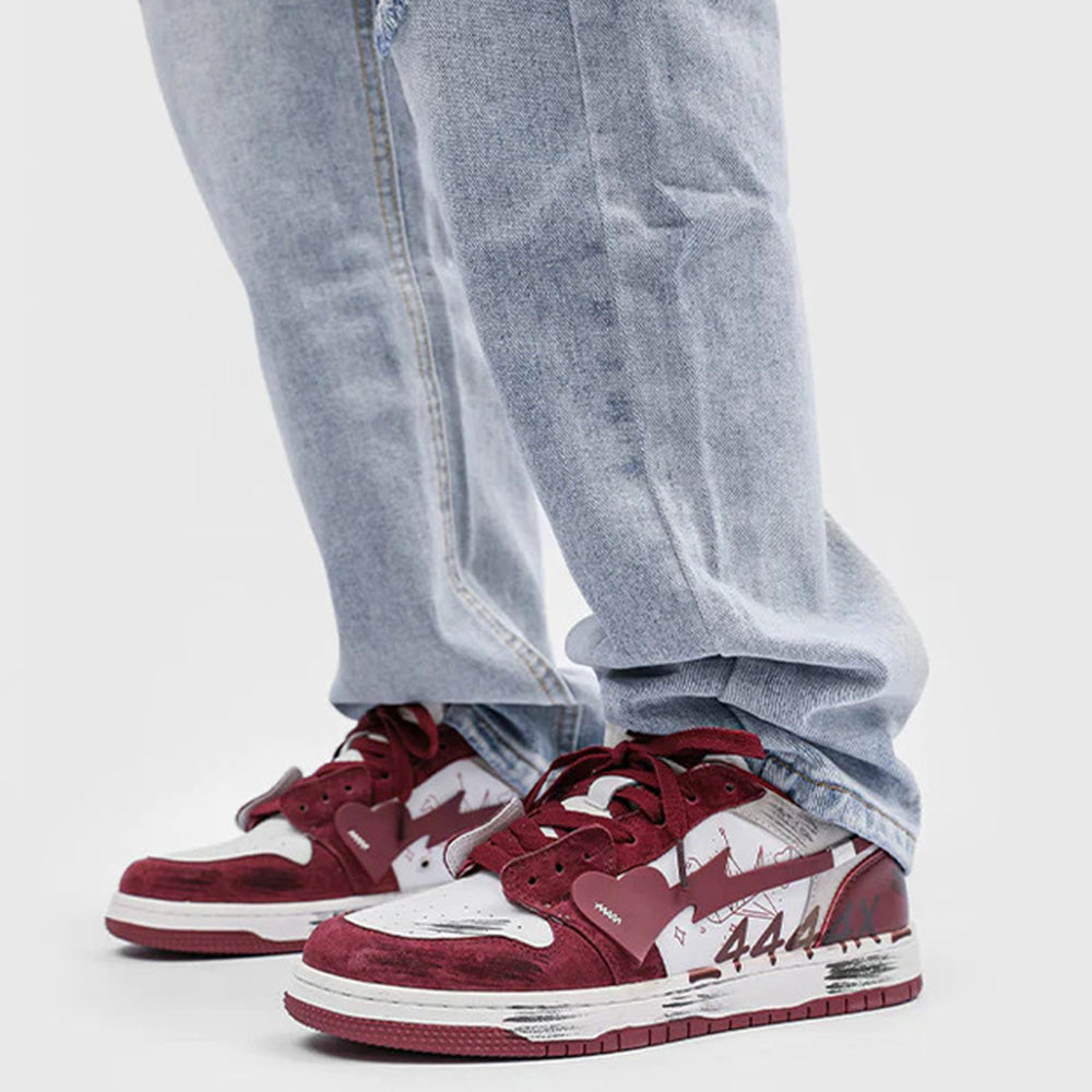 Fvshya H-Block Flower Canvas Skate Shoes