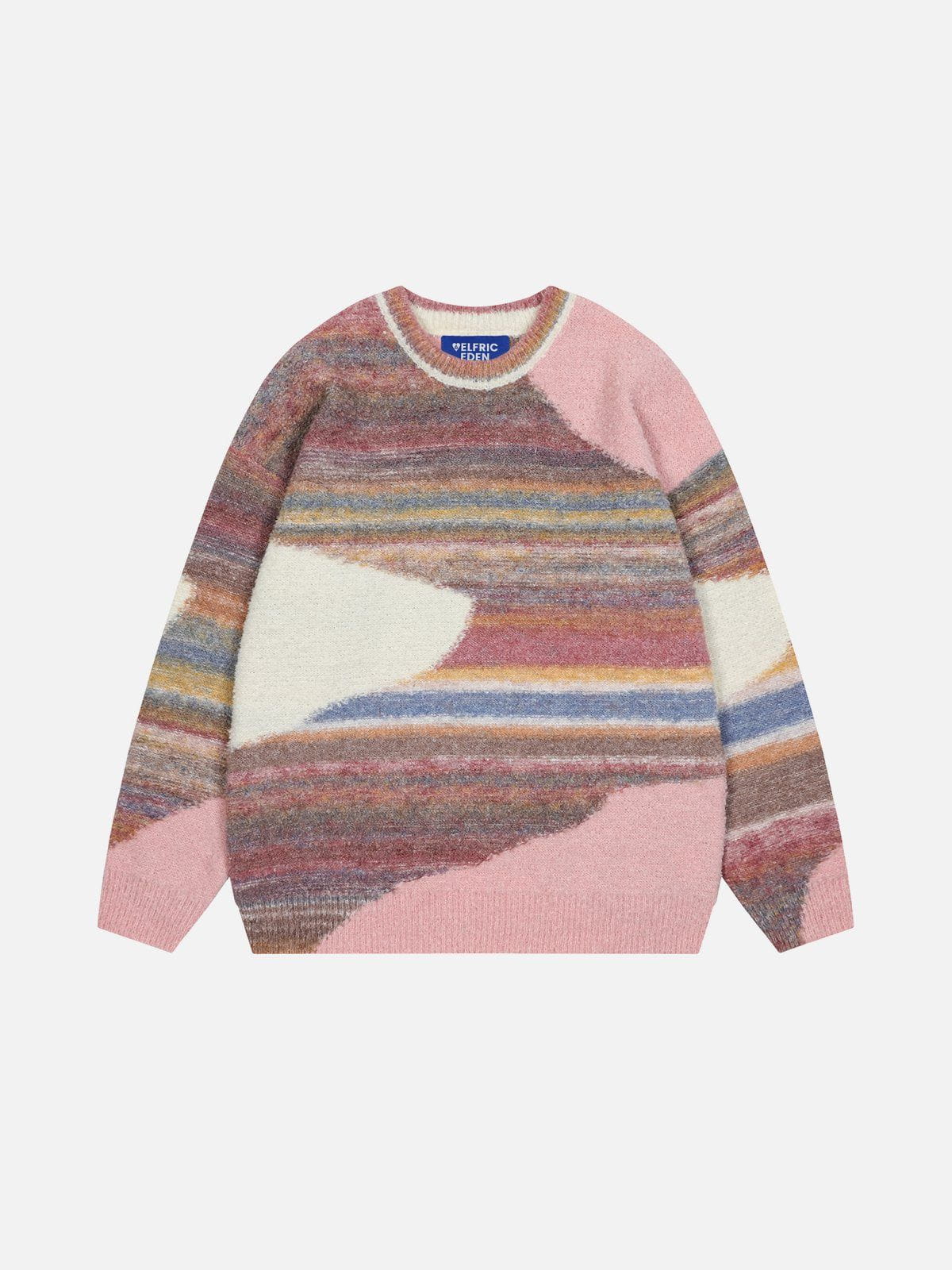 Fvshya Irregular Color Blocking Sweater