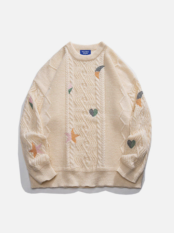 Fvshya Star Jacquard Cable knit Sweater