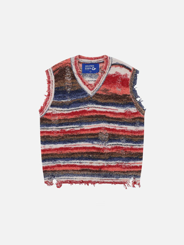 Fvshya Distressed Stripe Sweater Vest