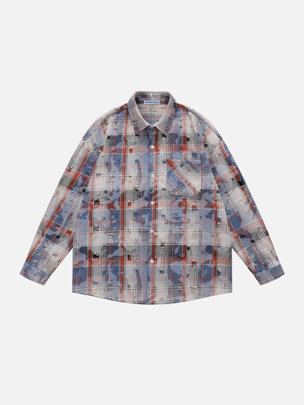 Fvshya Plaid Distressed Long Sleeve Shirt
