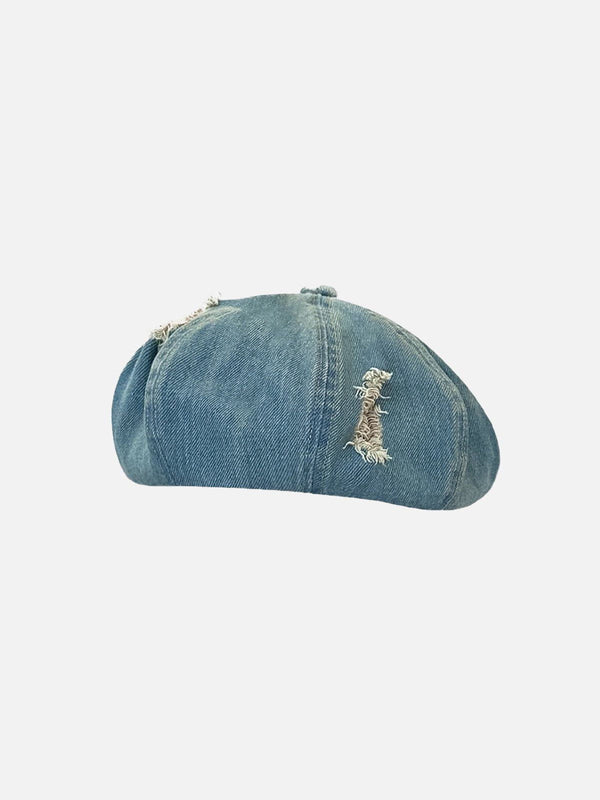 Fvshya Distressed Denim Beret