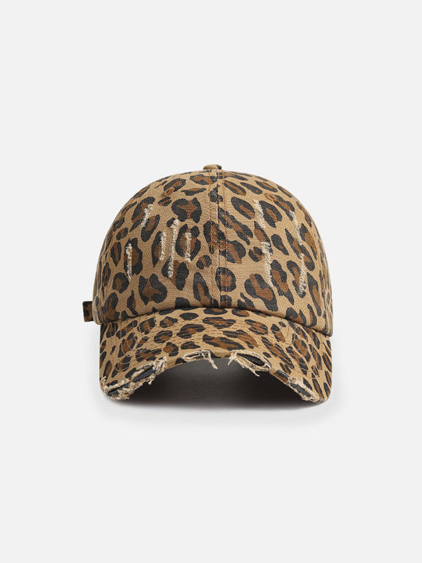 Fvshya Leopard Print Fringe Washed Cap
