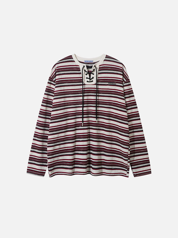 Fvshya Tied Neckline Knit Long Sleeve Tee