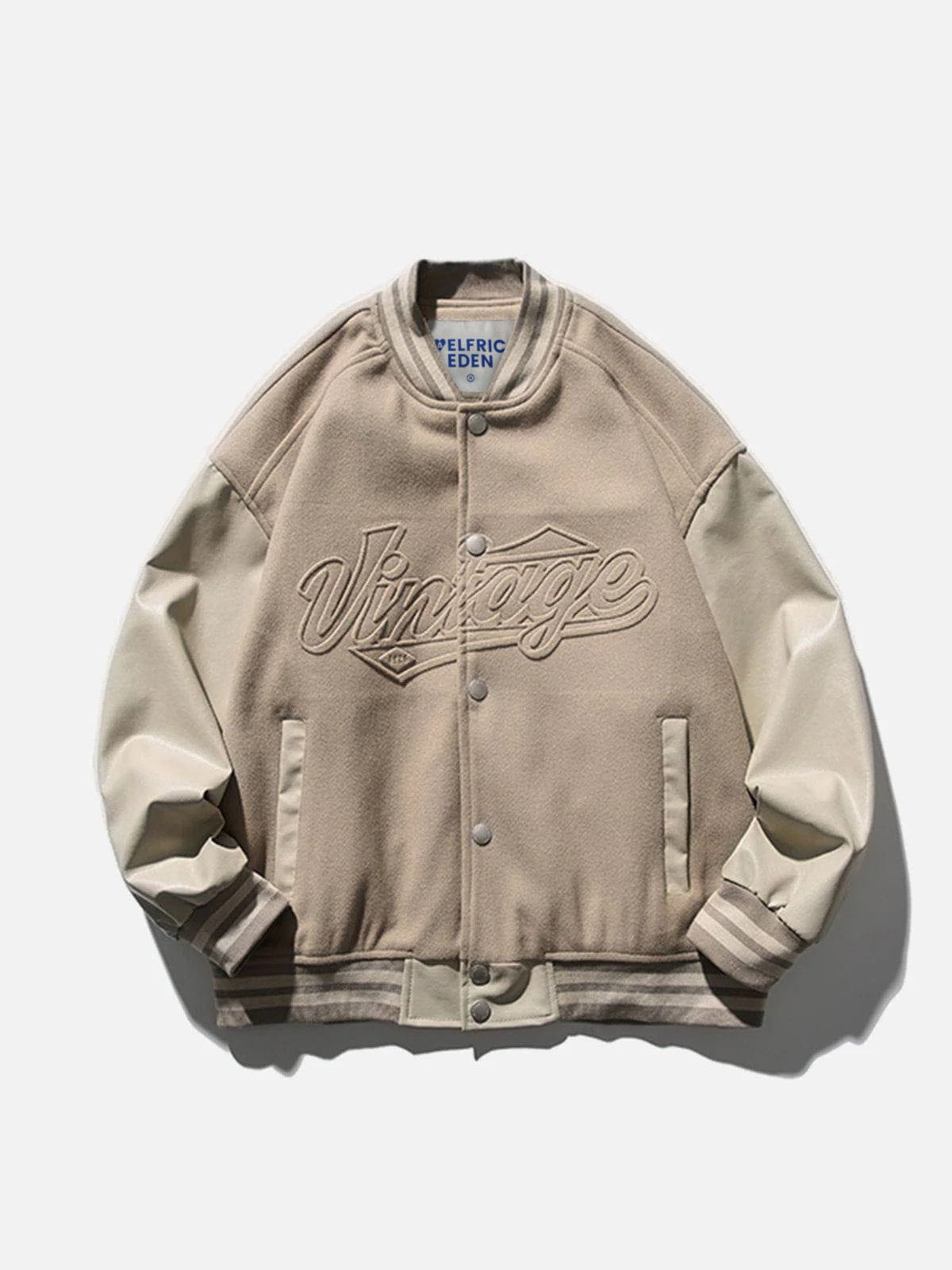 Fvshya Letters Print Varsity Jacket