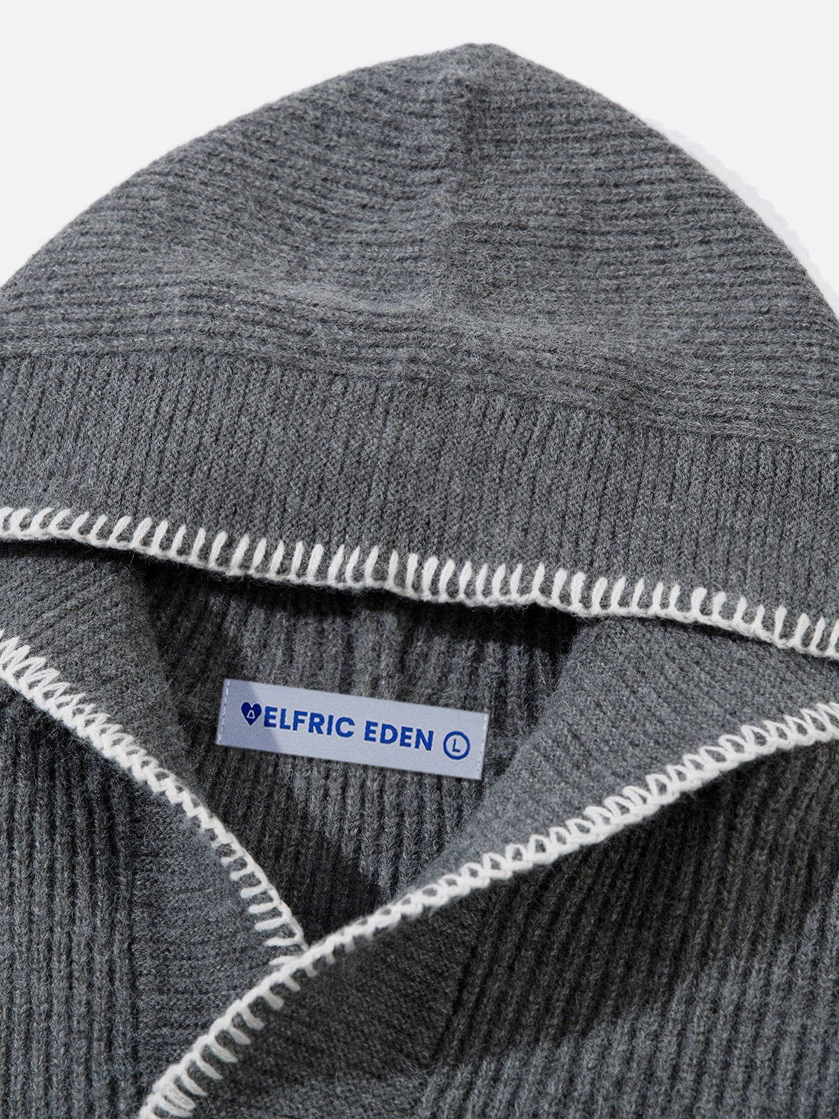 Fvshya Line Patchwork Knit Hoodie