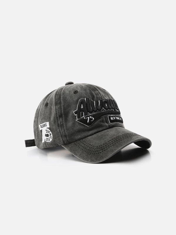 Fvshya Washed Embroidered Letter Baseball Cap