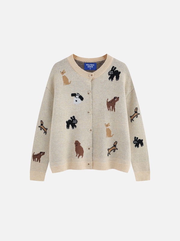 Fvshya Cartoon Animal Graphic Cardigan