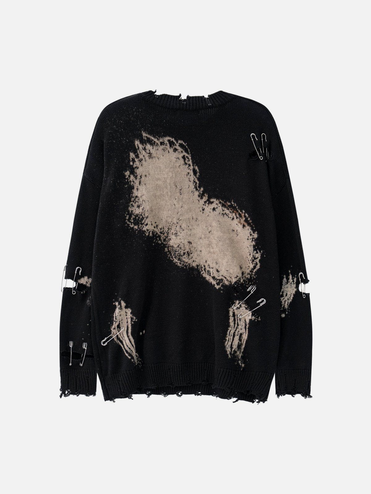 Fvshya Paperclip Broken Design Knit Sweater
