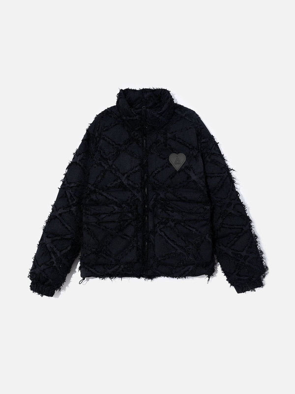 Fvshya Solid Fringe Puffer Down Coat