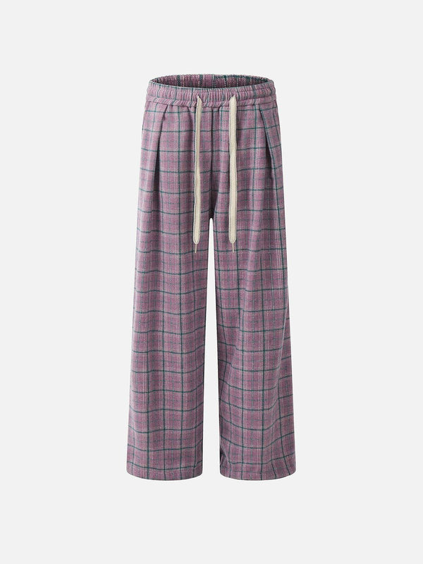 Fvshya Plaid Baggy Sweatpants