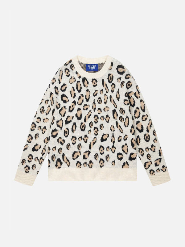 Fvshya Apricot Leopard Print Sweater