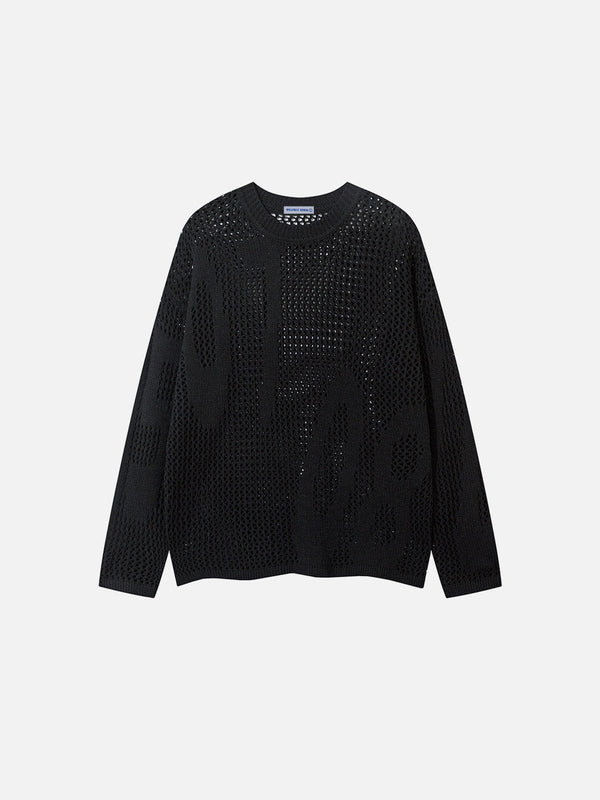 Fvshya Open Knit Crew Neck Sweater