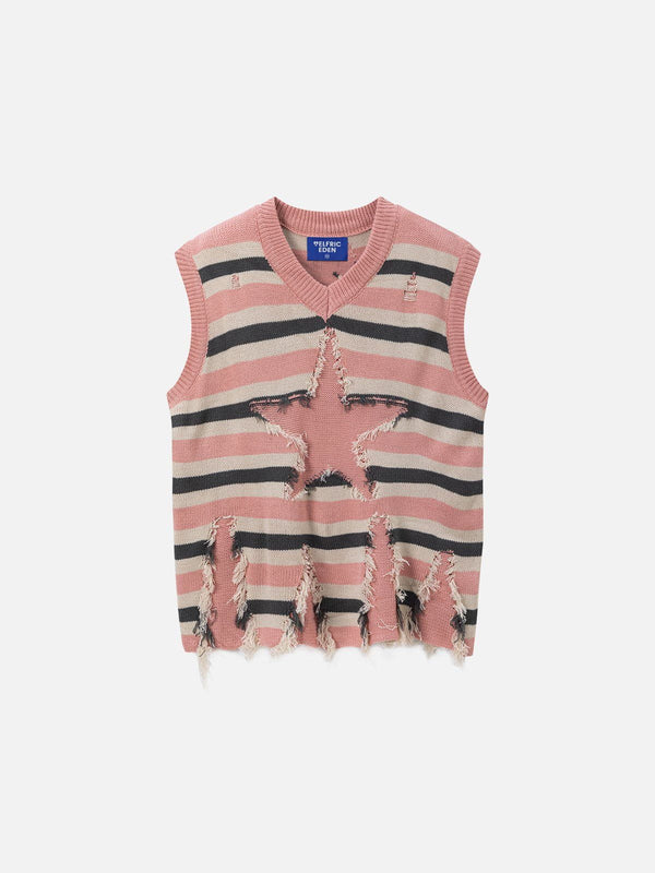 Fvshya Star Stripe V-Neck Sweater Vest