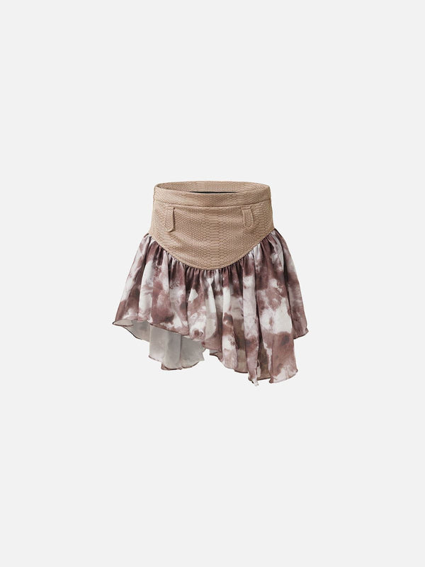 Fvshya Snake Pattern Patchwork Skirt