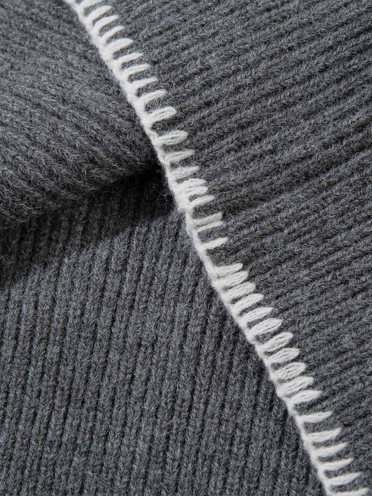 Fvshya Line Patchwork Knit Hoodie